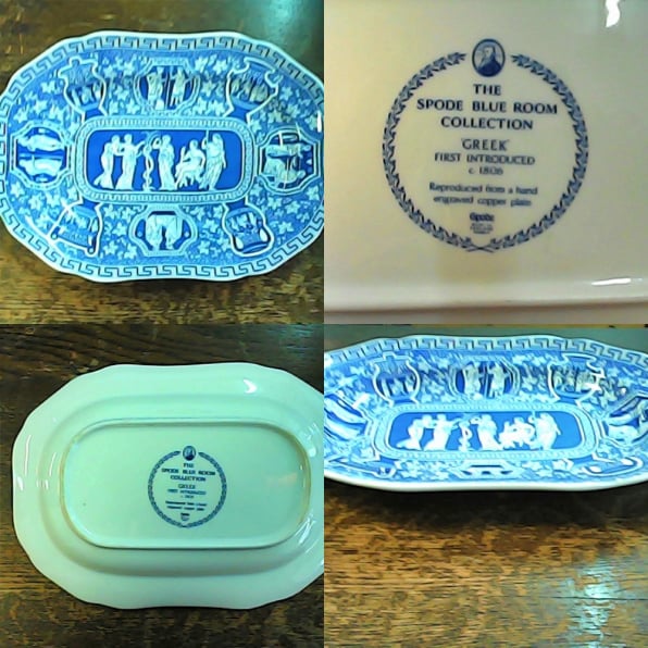 The Spode Blue Room Collection 'Greek' Blue White Rectangular Plate. Excellent condition.